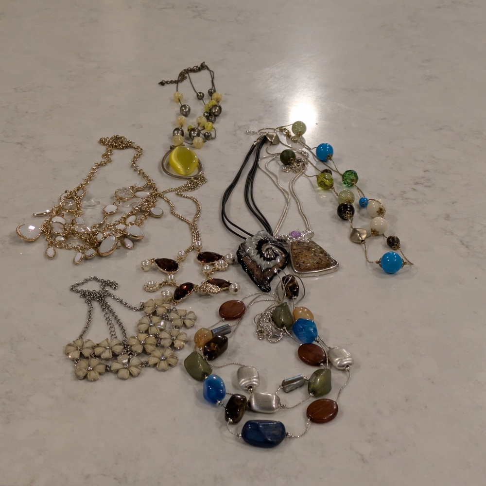 Chic Multicolor Beaded Necklace Collection Set Of 8